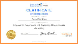 Bright Network Internship Certificate