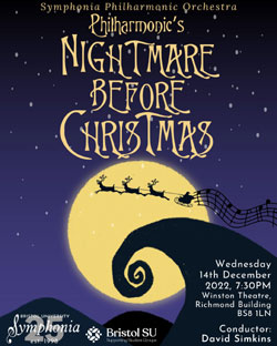 Symphonia Philharmonic Orchestra's Nightmare Before Christmas Concert Poster